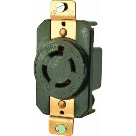 Marinco 2015R Marinco 20A 250V 3 Receptacle, Lock 2015R